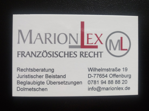MARIONLEX Französisches Recht MARIONLEX Französisches Recht