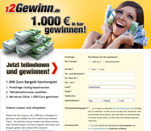 Das 1000 Euro Bargeld Gewinnspiel   Jetzt kostenlos Geld gewinnen!  öffnungszeit