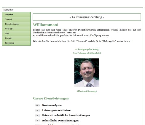   1a Reinigungsberatung    &ouml;ffnungszeit