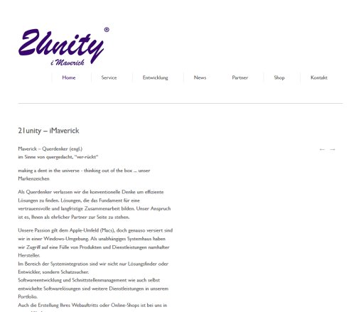 21unity 'iMaverick' Erfahrung 21unity 'iMaverick' Öffnungszeit