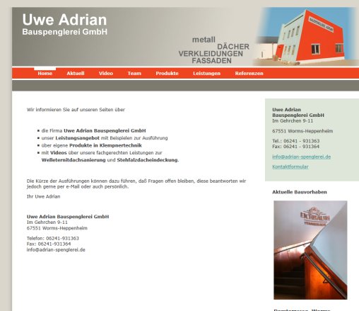 Metalldach  Dachsanierung  Klempnertechnik   Adrian Bauspenglerei Worms Bauspenglerei GmbH &ouml;ffnungszeit