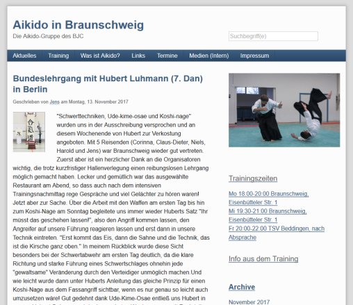 Aikido in Braunschweig  öffnungszeit
