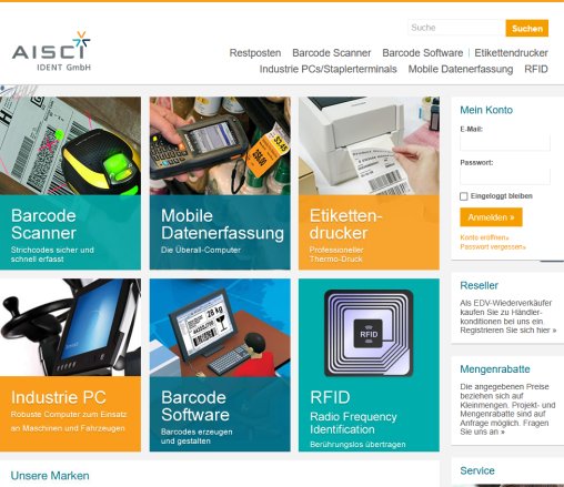 Barcode Scanner  Etikettendrucker und Mobile Datenerfassung online kaufen AISCI Ident GmbH öffnungszeit