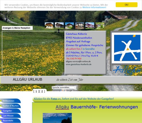 Allgäu Urlaub online  Urlaub auf dem Landweg  öffnungszeit