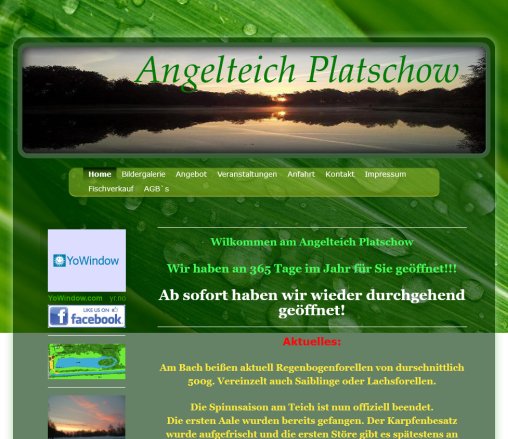 Willkommen beim Angelteich Platschow   Landkreis Ludwigslust  öffnungszeit