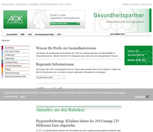 AOK Gesundheitspartner Bundesverband Startseite KomPart Verlagsgesellschaft mbH Co KG Erfahrung AOK Gesundheitspartner Bundesverband Startseite KomPart Verlagsgesellschaft mbH Co KG Öffnungszeit