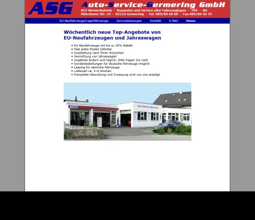 Auto Service Germering: EU Neufahrzeuge  Kundendienst  Werkstatt  Reparatur Service aller Fahrzeugtypen Auto Service Germering GmbH öffnungszeit