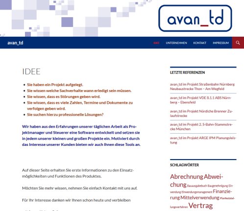 Techdata GmbH Berlin     avan_td Software     Einstiegsseite ___ im Bauwesen GmbH öffnungszeit