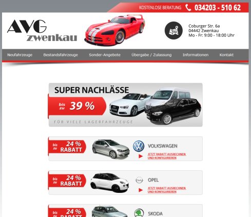 AVG Zwenkau Fahrzeughandel Neuwagen Auto suchen und finden mit Rabatt  öffnungszeit