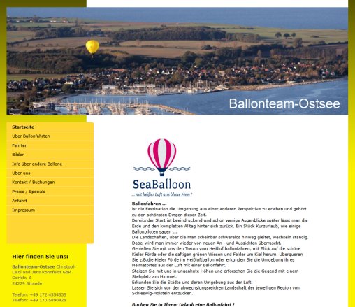 Ballonteam Ostsee   Startseite Ballonteam Ostsee Christoph Laloi und Jens Rönnfeldt GbR öffnungszeit