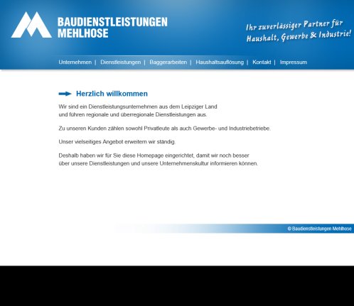 Baudienstleistungen Mehlhose | Startseite  &ouml;ffnungszeit