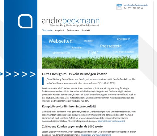 Andre Beckmann   Webdesign  Mediengestaltung  Ãffentlichkeitsarbeit  öffnungszeit