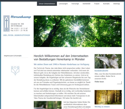 Unser Unternehmen | Willkommen bei Bestattungen Honerkamp in Münster! Erfahrung Unser Unternehmen | Willkommen bei Bestattungen Honerkamp in Münster! Öffnungszeit