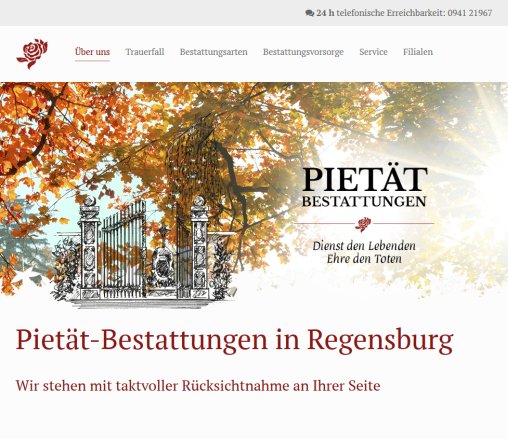 Bestattungen PIETÄT: Taktvolle Rücksichtnahme Erfahrung Bestattungen PIETÄT: Taktvolle Rücksichtnahme Öffnungszeit