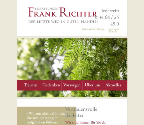 Startseite Bestattungen Frank Richter Bestattungen Frank Richter KG Erfahrung Startseite Bestattungen Frank Richter Bestattungen Frank Richter KG Öffnungszeit