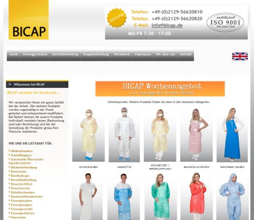 BICAP   Berufsbekleidung  Schutzbekleidung  Imageartikel BICAP Inh. Nacke GmbH & Co. KG öffnungszeit