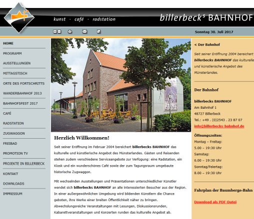 Billerbecks Bahnhof: Home  öffnungszeit