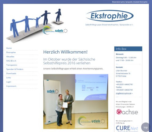 Blasenekstrophie  Epispadie  kloakale Ekstrophie Selbsthilfegruppe Blasenekstrophie / Epispadie e.V. &ouml;ffnungszeit