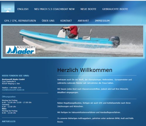 Home   Bootswerft Leonhard Mader GmbH  &ouml;ffnungszeit