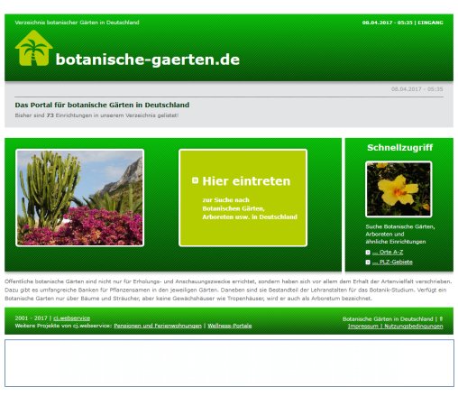 Botanische Gärten in Deutschland  öffnungszeit