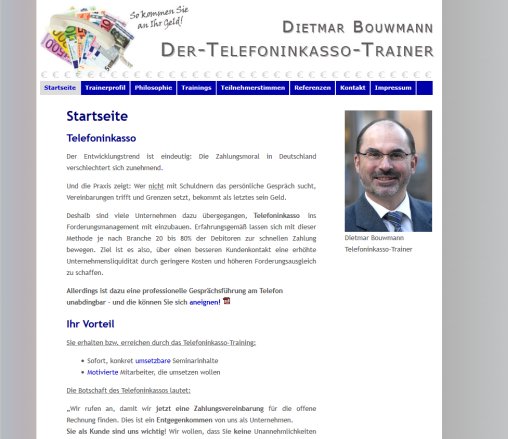 Dietmar Bouwmann Der Telefoninkasso Trainer Startseite  öffnungszeit