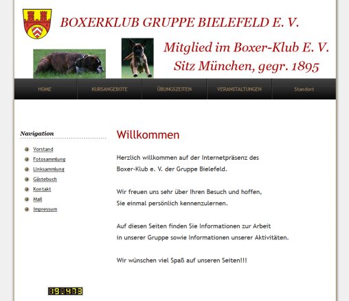 Boxerklub Bielefeld e. V.   Homepage  öffnungszeit