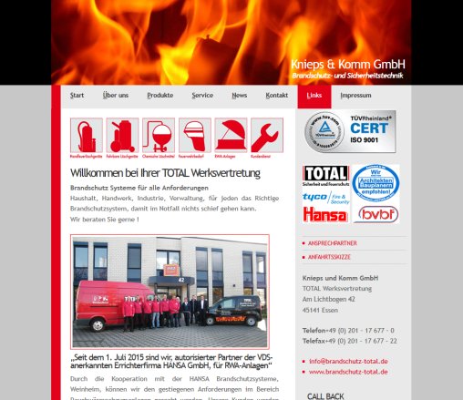 Knieps und Komm GmbH || Brandschutz Total || Brandschutz  und Sicherheitstechnik Knieps und Komm &ouml;ffnungszeit