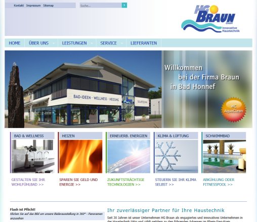 Home: HG Braun Heizung  Sanitär  Klimatechnik Bad Honnef Hans Georg Braun GmbH öffnungszeit