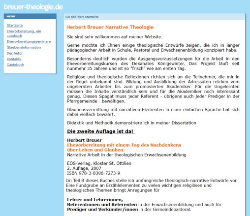 breuer theologie.de Herbert Breuer Narrative Theologie Erfahrung breuer theologie.de Herbert Breuer Narrative Theologie öffnungszeit