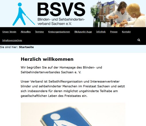 BSVS | Barrierefreies Internet Blinden  und Sehbehindertenverband Sachsen e.V. öffnungszeit