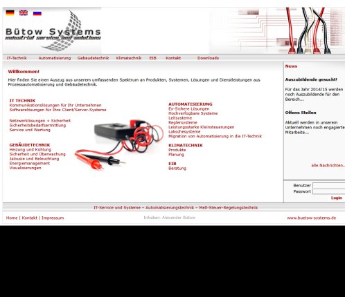 Bütow Systems Taucha Leipzig IT Service Gebäudetechnik Prozessautomatisierung Automatisierung Erfahrung Bütow Systems Taucha Leipzig IT Service Gebäudetechnik Prozessautomatisierung Automatisierung Öffnungszeit