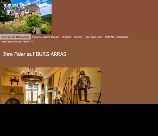 Ihre Feier auf BURG ARRAS   BURGFEIER  öffnungszeit