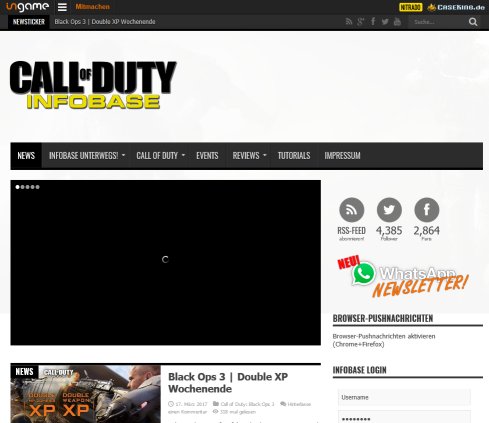 Call of Duty Infobase   deine Fansite rund um Call of Duty!   Alles rund um Call of Duty Ghosts  Advanced Warfare  Modern Warfare und Black Ops!  öffnungszeit