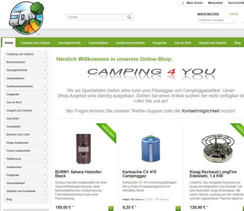 Camping 4you   Gasgeräte   Gasregler   Flaschenanlagen   Gasflaschenschränke   Gasinstallation   Cam  öffnungszeit