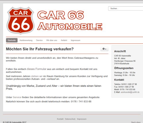 CAR 66 Automobile   Autobewertung & Autohandel   Hamburg Buxtehude &Ouml;velg&ouml;nne  &ouml;ffnungszeit