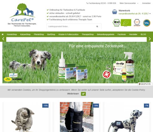 CarePet - Fachhandel für Tiertherapie Erfahrung CarePet - Fachhandel für Tiertherapie Öffnungszeit