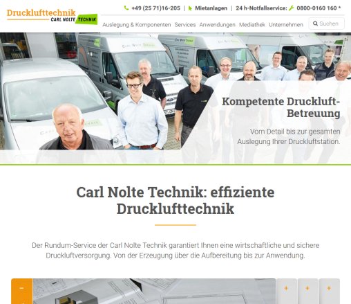 Carl Nolte Technik   Druckluft   Oberflächen  und Pumpentechnik | Home Konzept und Realisation interface medien GmbH öffnungszeit