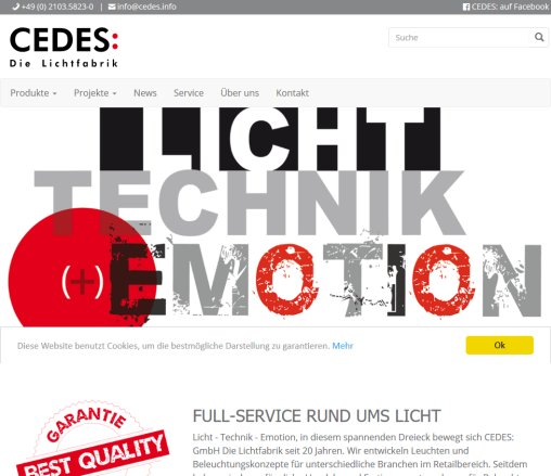 Licht im Shop / CEDES: Die Lichtfabrik   Lichtplanung und Leuchtenfertigung CEDES: GmbH öffnungszeit