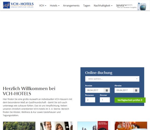 VCH Hotels   Verband Christlicher Hoteliers   Herzlich Willkommen bei VCH HOTELS VCH Hotels Deutschland  Hotelkooperation  GmbH öffnungszeit