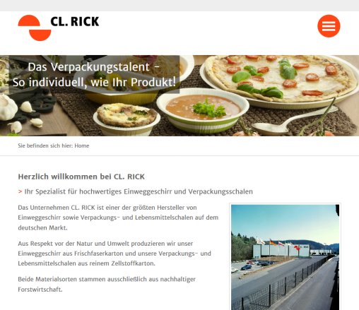 Willkommen bei CL. RICK CL. RICK Produktionsgesellschaft mbH & Co. KG &ouml;ffnungszeit