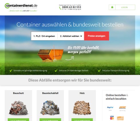 Containerdienst.de   Container online bestellen & günstig mieten Ein Service der Entsorgung Punkt DE GmbH öffnungszeit