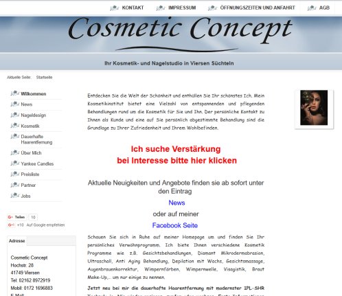 Cosmetic Concept  Kosmetik und Nagel Studio in Viersen Suechteln  öffnungszeit