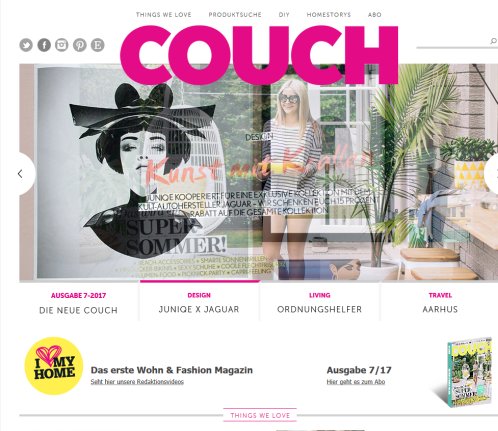 Startseite | COUCH – DAS ERSTE WOHN & FASHION MAGAZIN G+J Lifestyle GmbH öffnungszeit