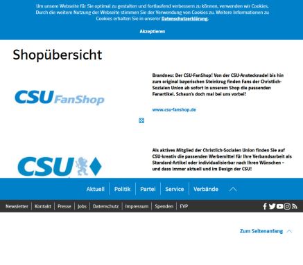 Der CSU Shop | Bayerische und CSU Werbemittel. Der CSU Shop. Bavaria Werbe  und Wirtschaftsdienste GmbH öffnungszeit