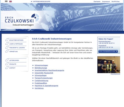 Startseite Czulkowski Industriemontagen Erich Czulkowski GmbH Erfahrung Startseite Czulkowski Industriemontagen Erich Czulkowski GmbH Öffnungszeit