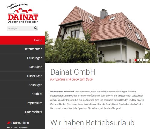 Dainat   Dächer und Fassaden: Home  öffnungszeit