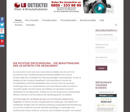 LB Detektei GmbH & Co. KG im Einsatz in Heidelberg* LB Detektei GmbH & Co. KG öffnungszeit