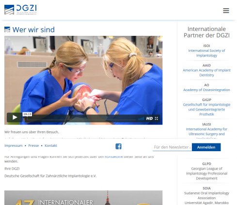 Deutsche Gesellschaft für Zahnärztliche Implantologie –DGZI   öffnungszeit