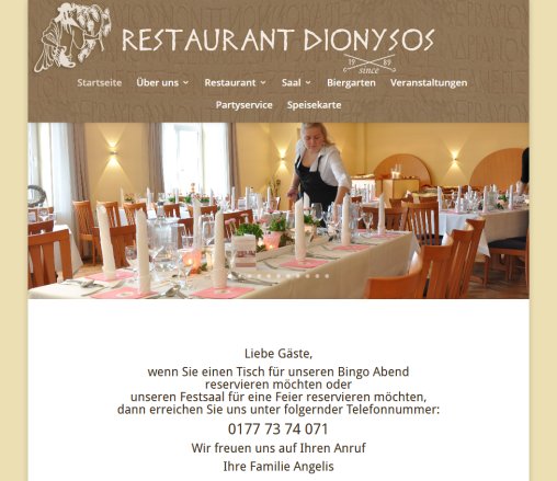 Restaurant Dionysos: Home Erfahrung Restaurant Dionysos: Home Öffnungszeit