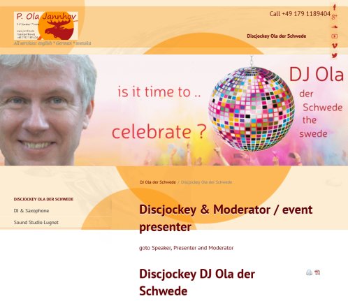 ::: DJ Ola der Schwede ::: Discjockey  Moderator und Eventdesigner  öffnungszeit